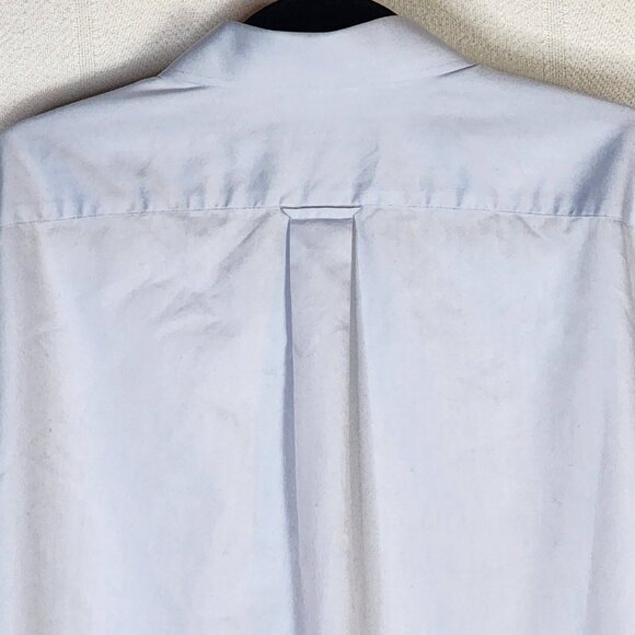 Stafford Light Blue Cotton Poly LS Micro Pinpoint Oxford Dress Shirt Sz 17 32-33 - Picture 10 of 16